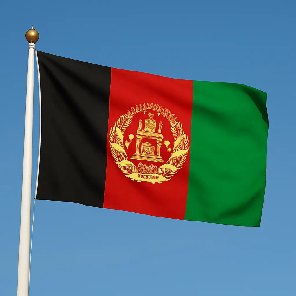 Sewn Afghanistan Flag – premium woven polyester, professional quality for long-term external display.