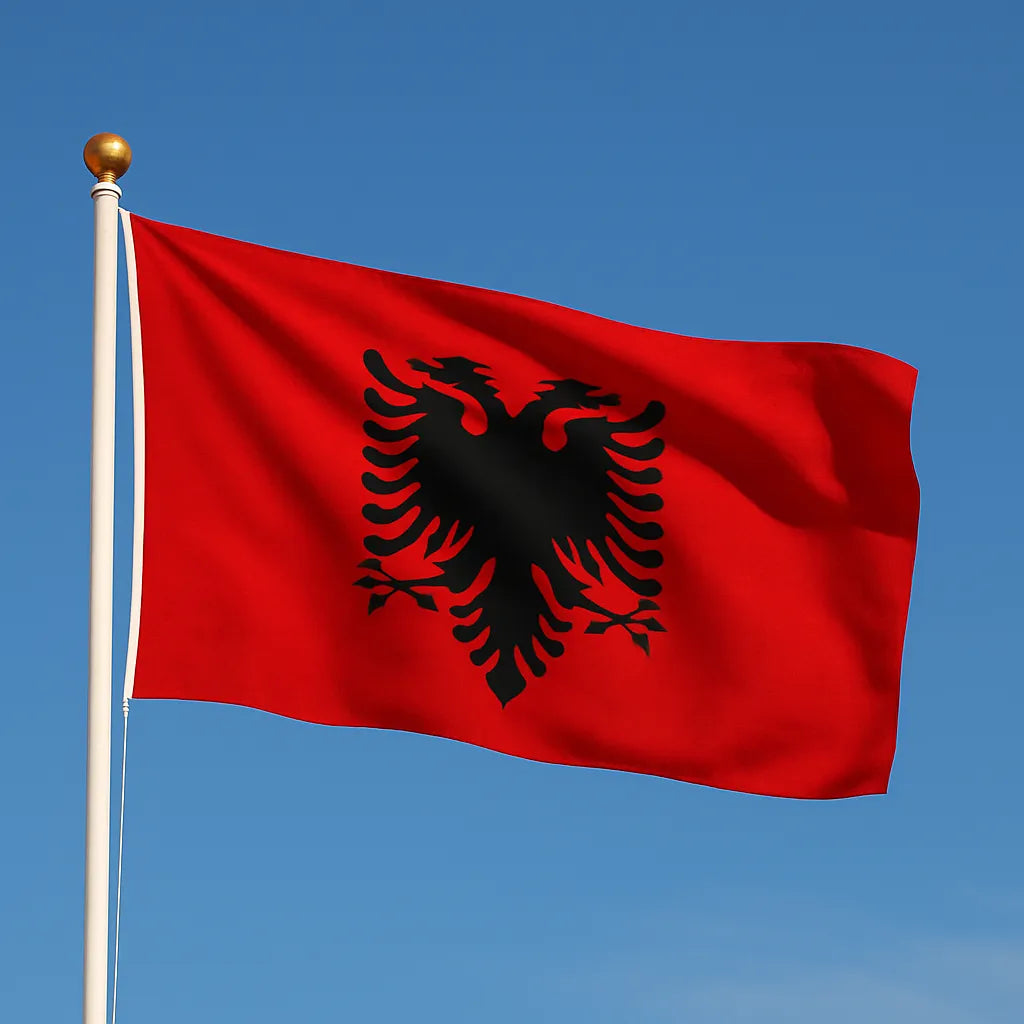 Sewn Albania Flag – premium woven polyester, professional quality for long-term external display.