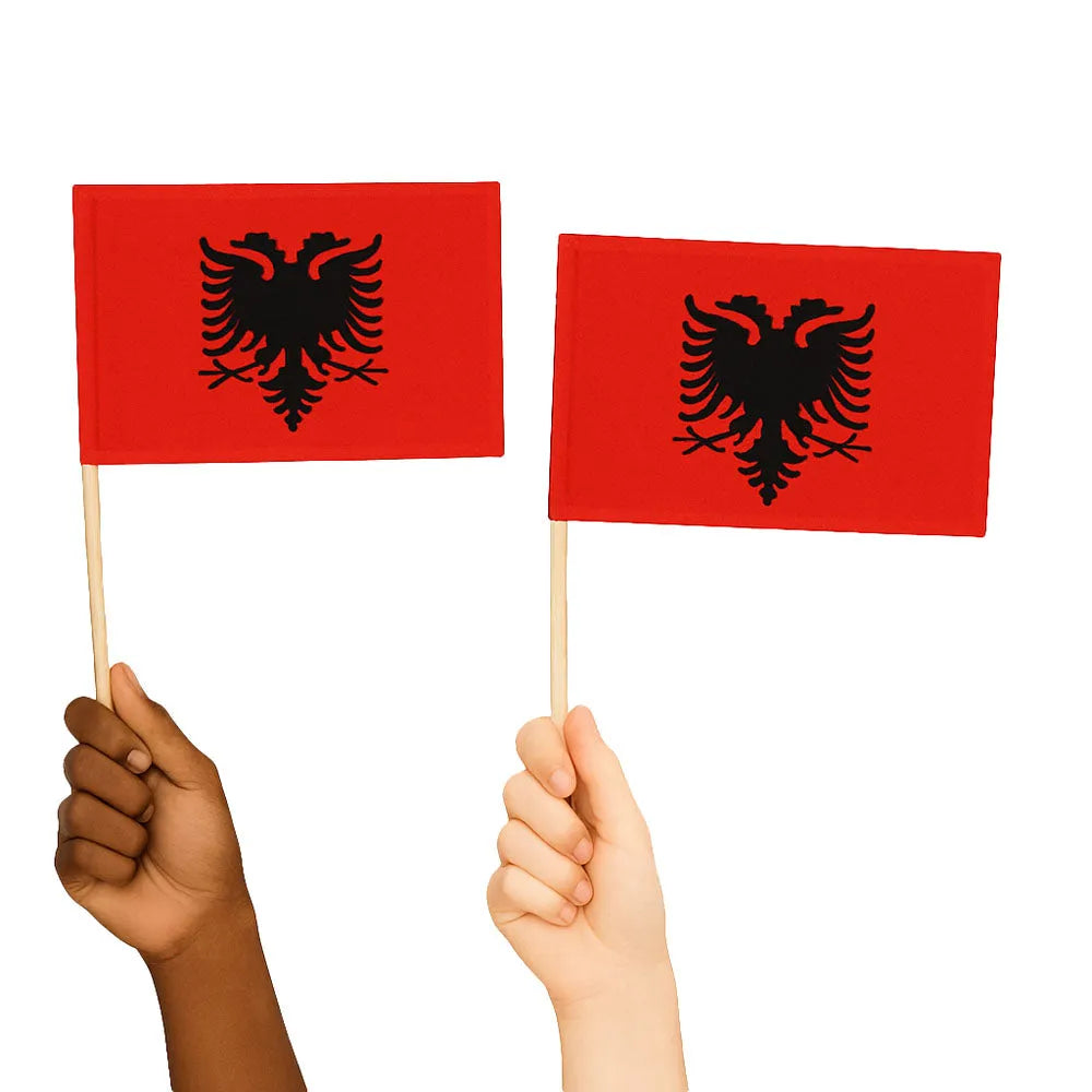 Albania Handwaving Flags