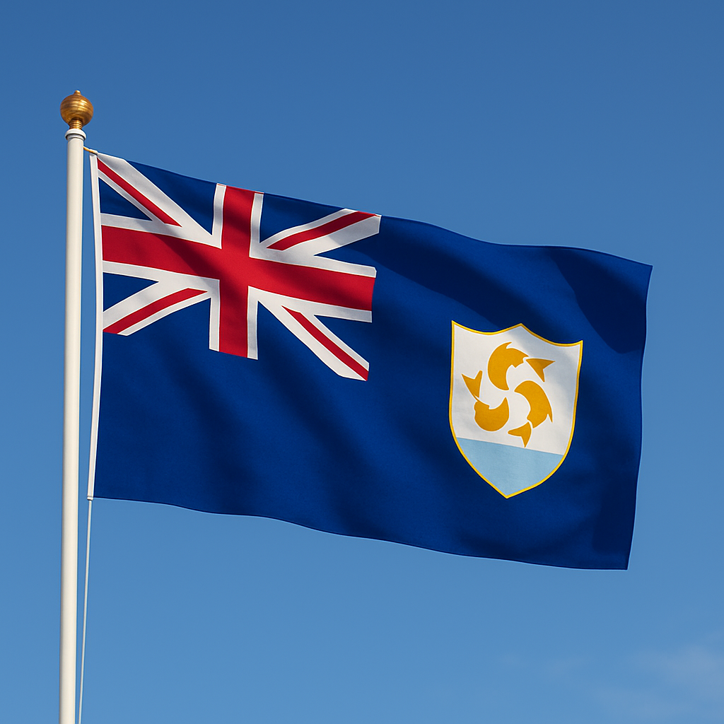 Sewn Anguilla Flag – premium woven polyester, professional quality for long-term external display.