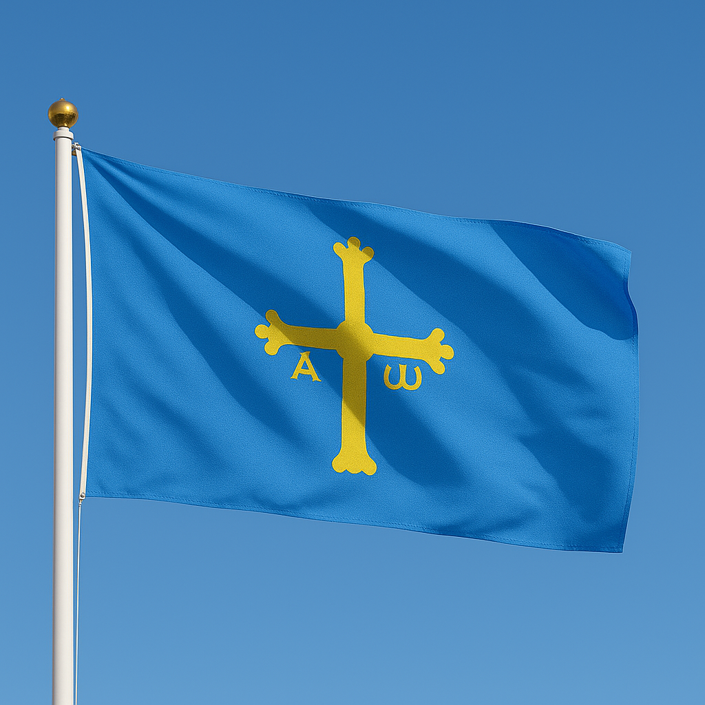 Sewn Asturias Flag – premium woven polyester, professional quality for long-term external display.
