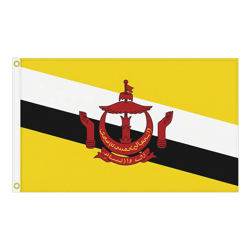 Brunei novelty flag – national design with brass eyelets, ships from the UK