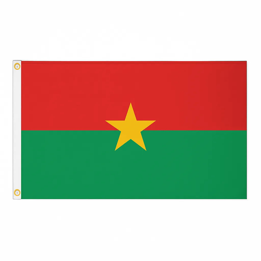 Burkina Faso novelty flag – national design with brass eyelets, ships from the UK