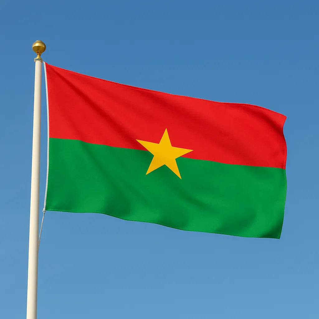 Sewn Burkina Fasso Flag – premium woven polyester, professional quality for long-term external display.