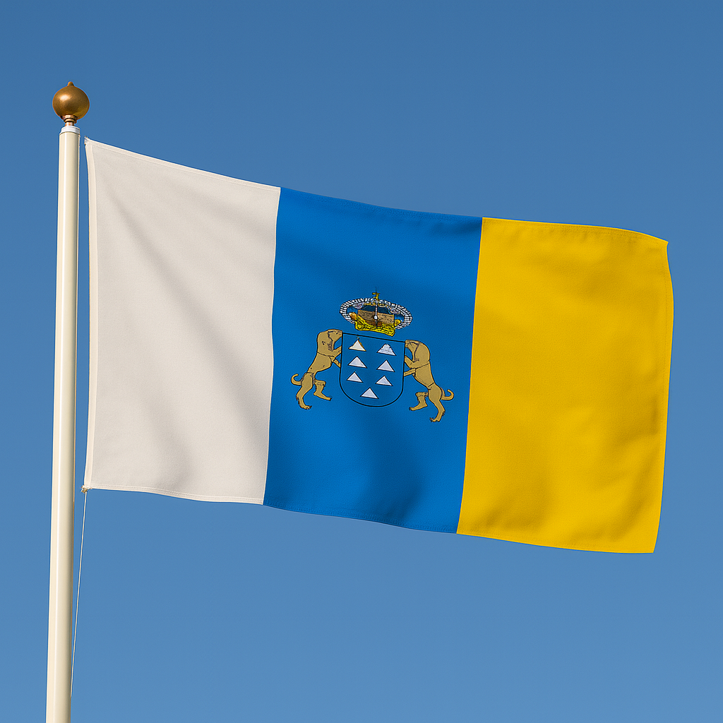 Sewn Canary Isles Flag – premium woven polyester, professional quality for long-term external display.
