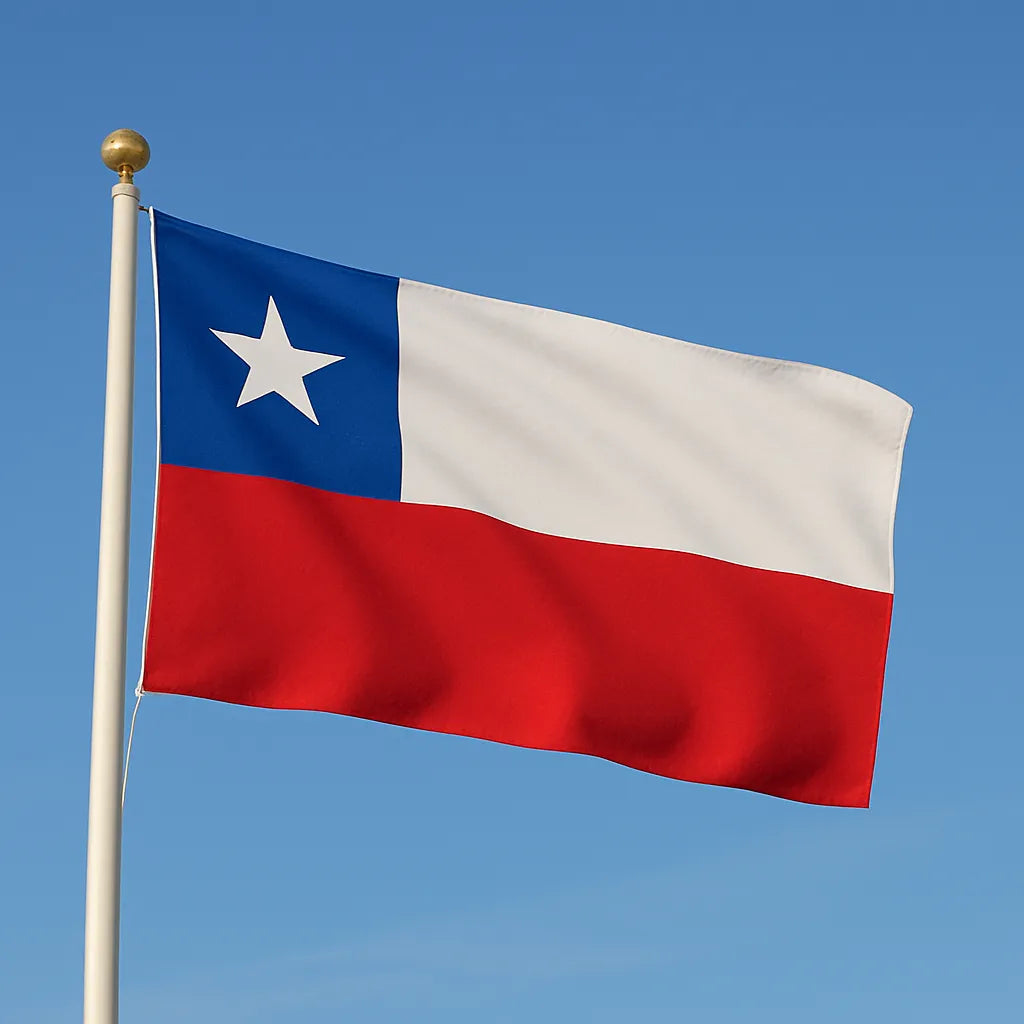 Sewn Chile Flag – premium woven polyester, professional quality for long-term external display.