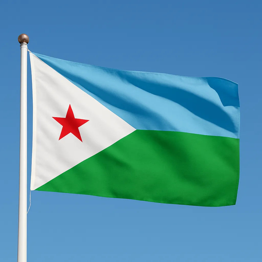 Sewn Dijibouti Flag – premium woven polyester, professional quality for long-term external display.