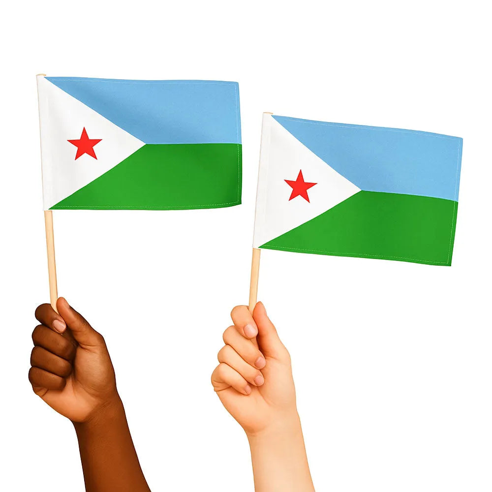 Djibouti Handwaving Flags