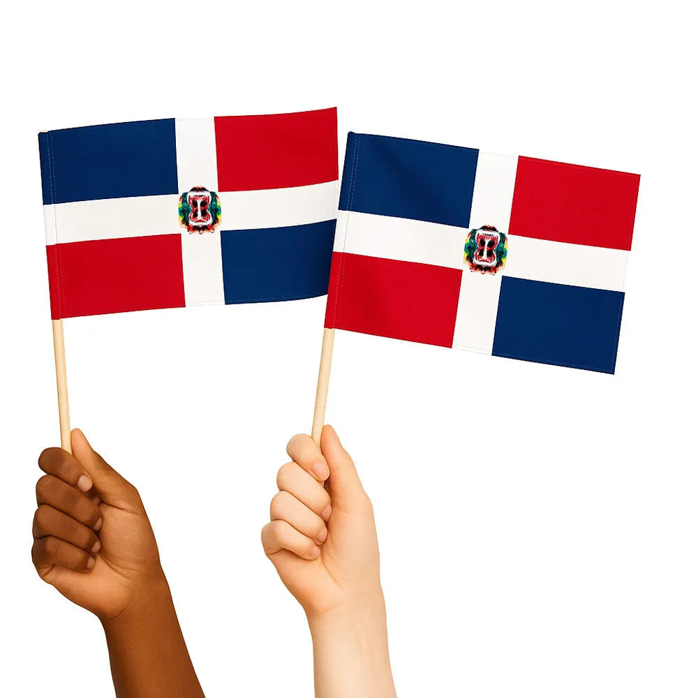 Dominican Republic Handwaving Flags