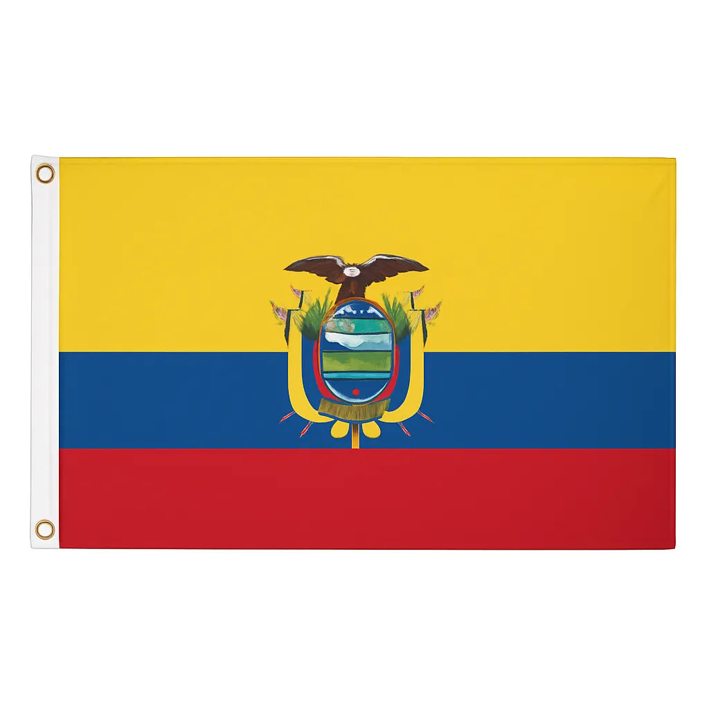 Ecuador novelty flag – national design with brass eyelets, ships from the UK