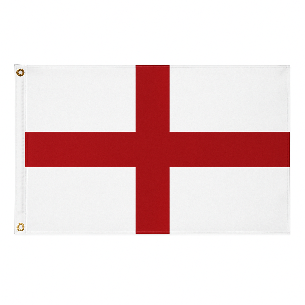 St George’s Cross England flag – red cross on white background with brass eyelets