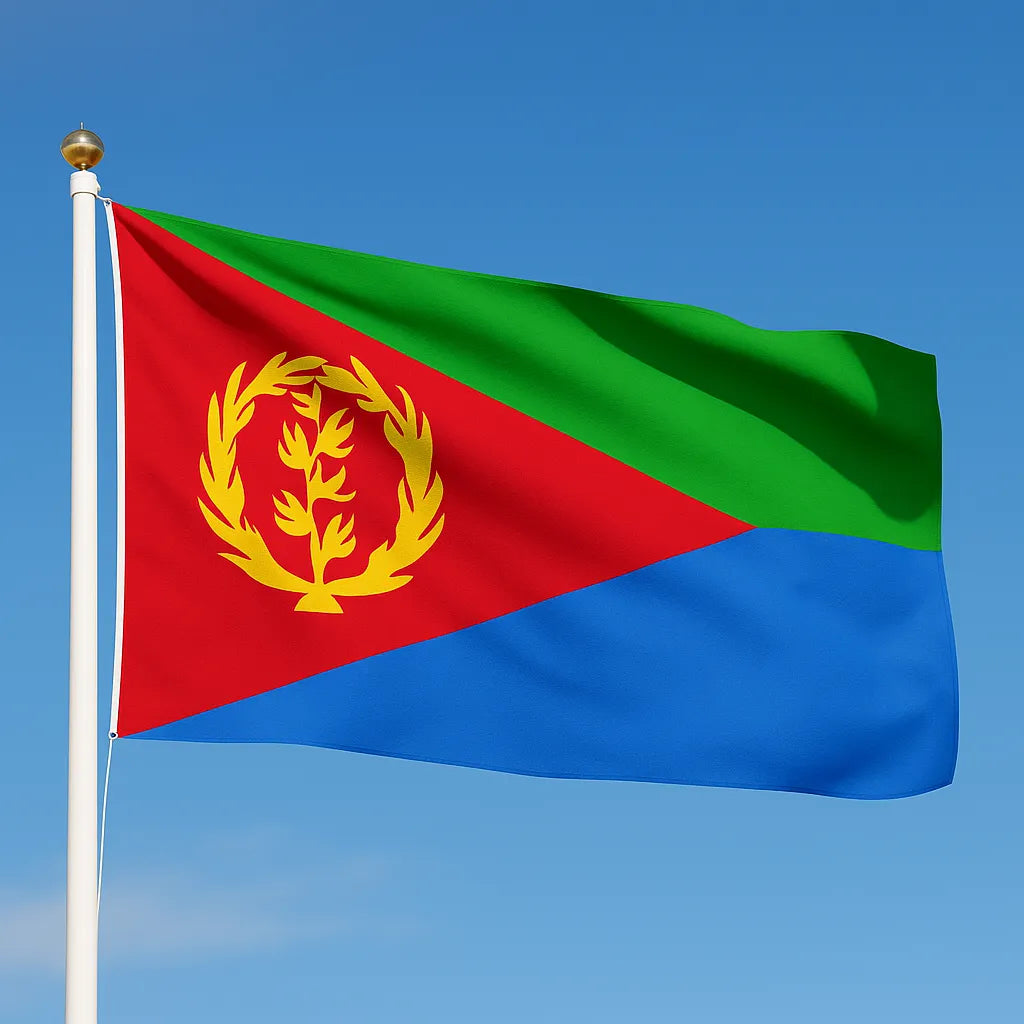 Sewn Eritrea Flag – premium woven polyester, professional quality for long-term external display.