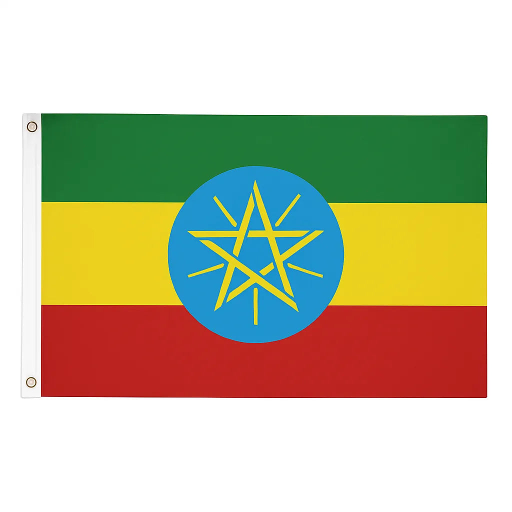 Ethiopia novelty flag – national design with brass eyelets, ships from the UK