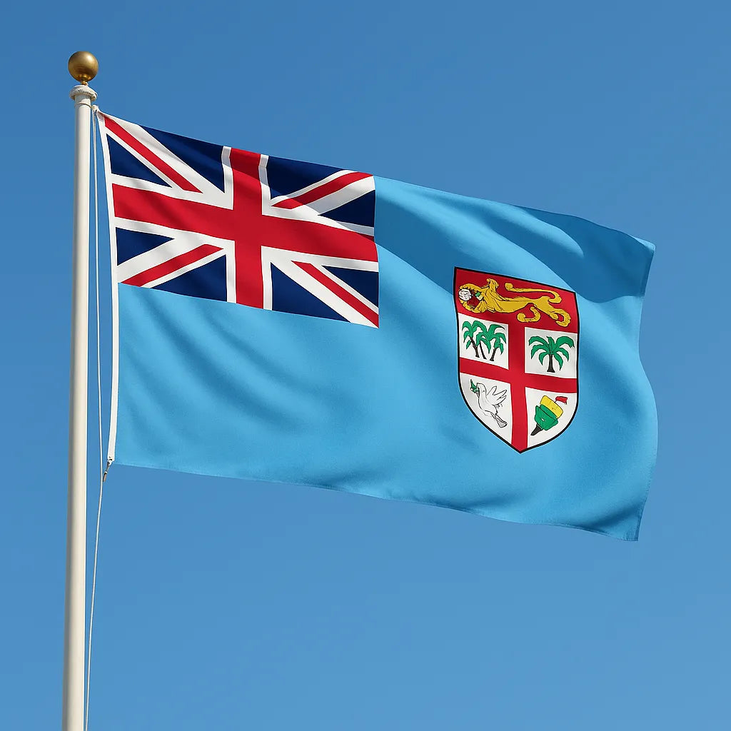 Sewn Fiji Flag – premium woven polyester, professional quality for long-term external display.