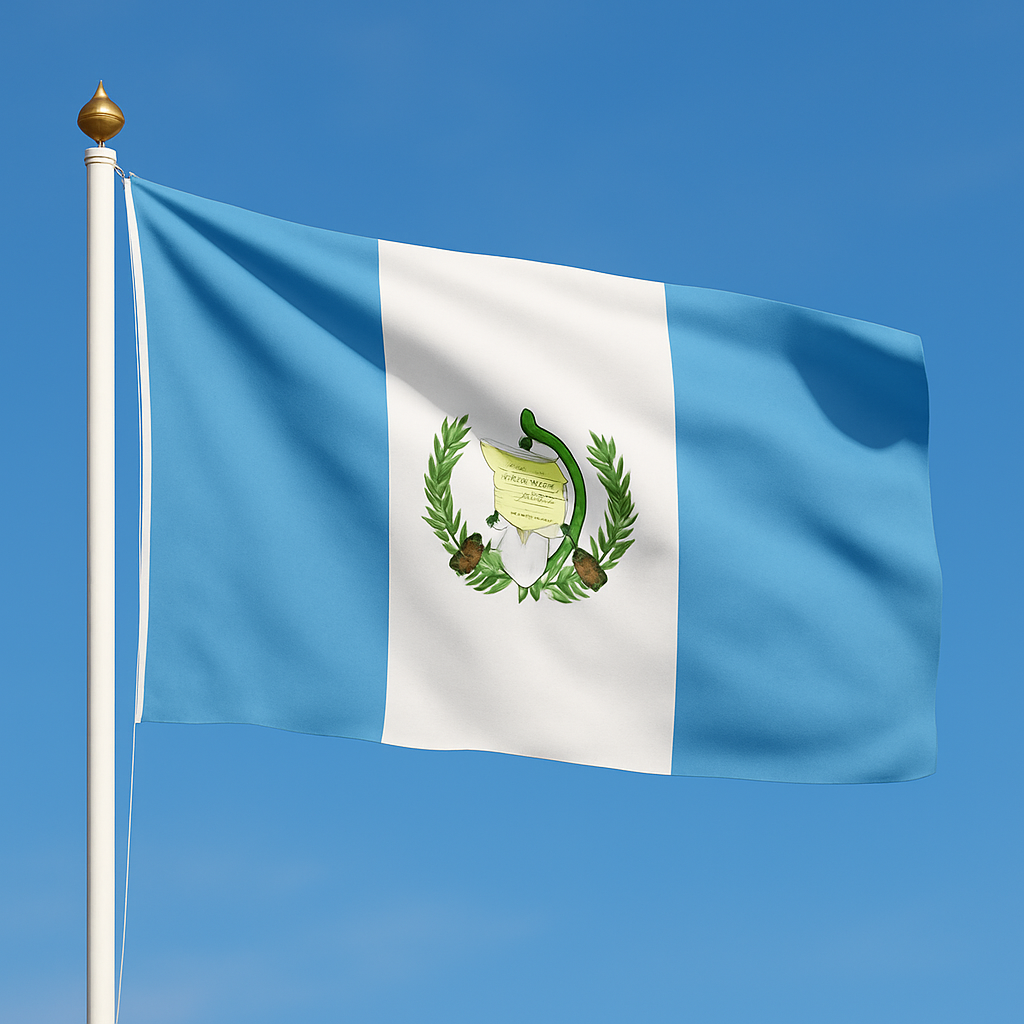 Sewn Guatemala Flag – premium woven polyester, professional quality for long-term external display.