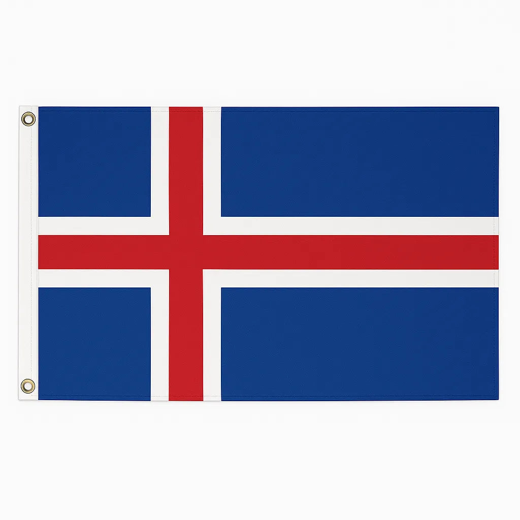 Iceland novelty flag – national design with brass eyelets, ships from the UK