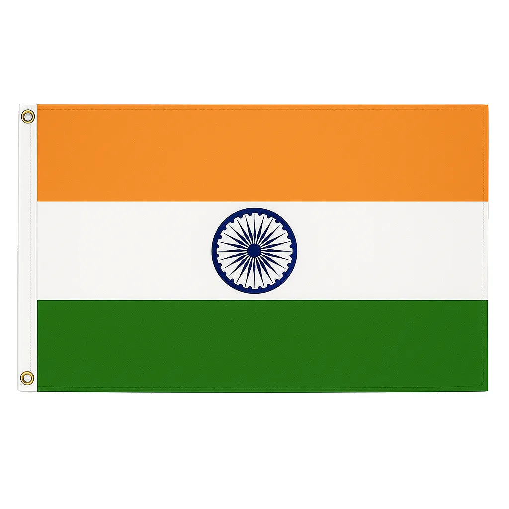 India novelty flag – national design with brass eyelets, ships from the UK