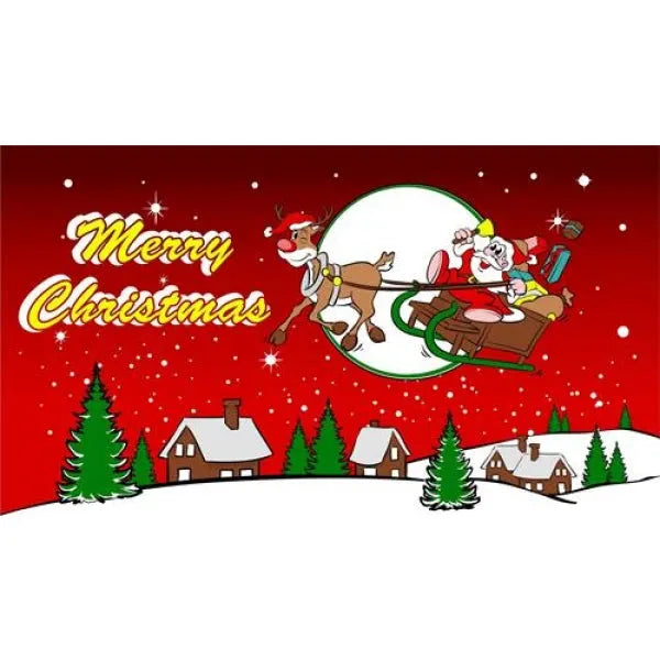 Merry Christmas Novelty Flag - Red Sleigh