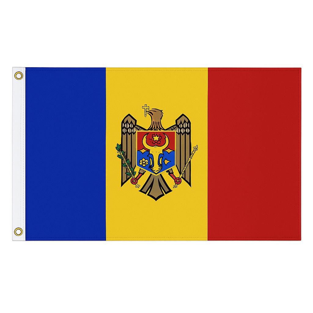 Moldova novelty flag – national design with brass eyelets, ships from the UK