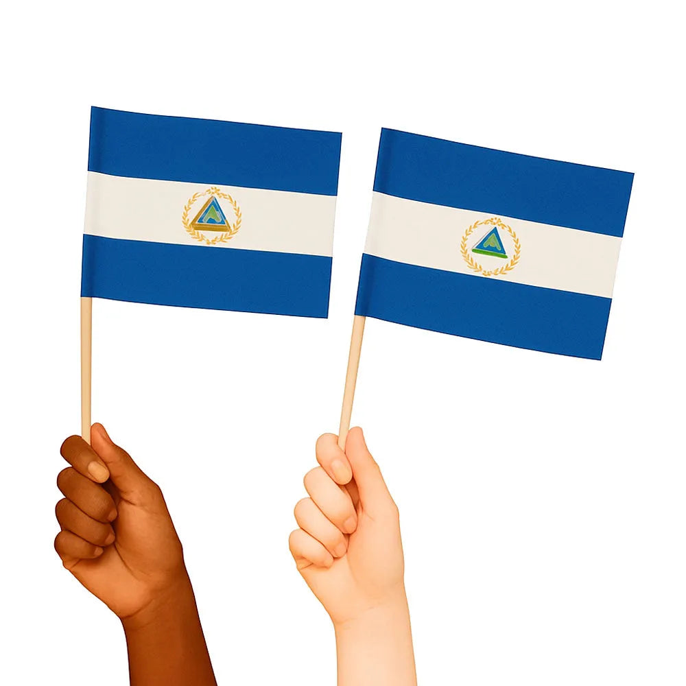 Nicaragua Handwaving Flags