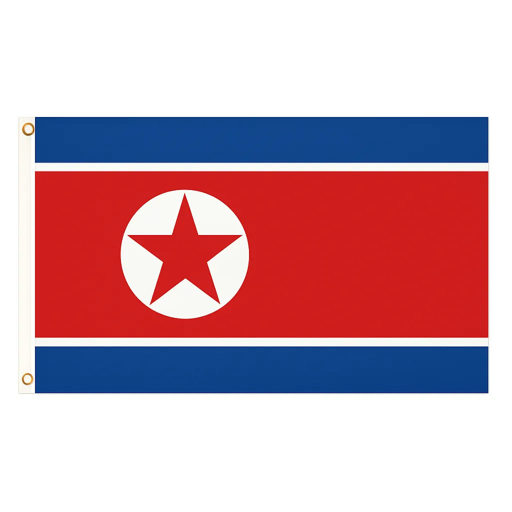 North Korea novelty flag – national design with brass eyelets, ships from the UK