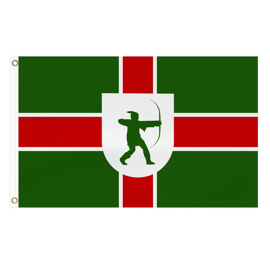 Nottinghamshire county flag - 5ft x 3ft lightweight polyester with brass eyelets