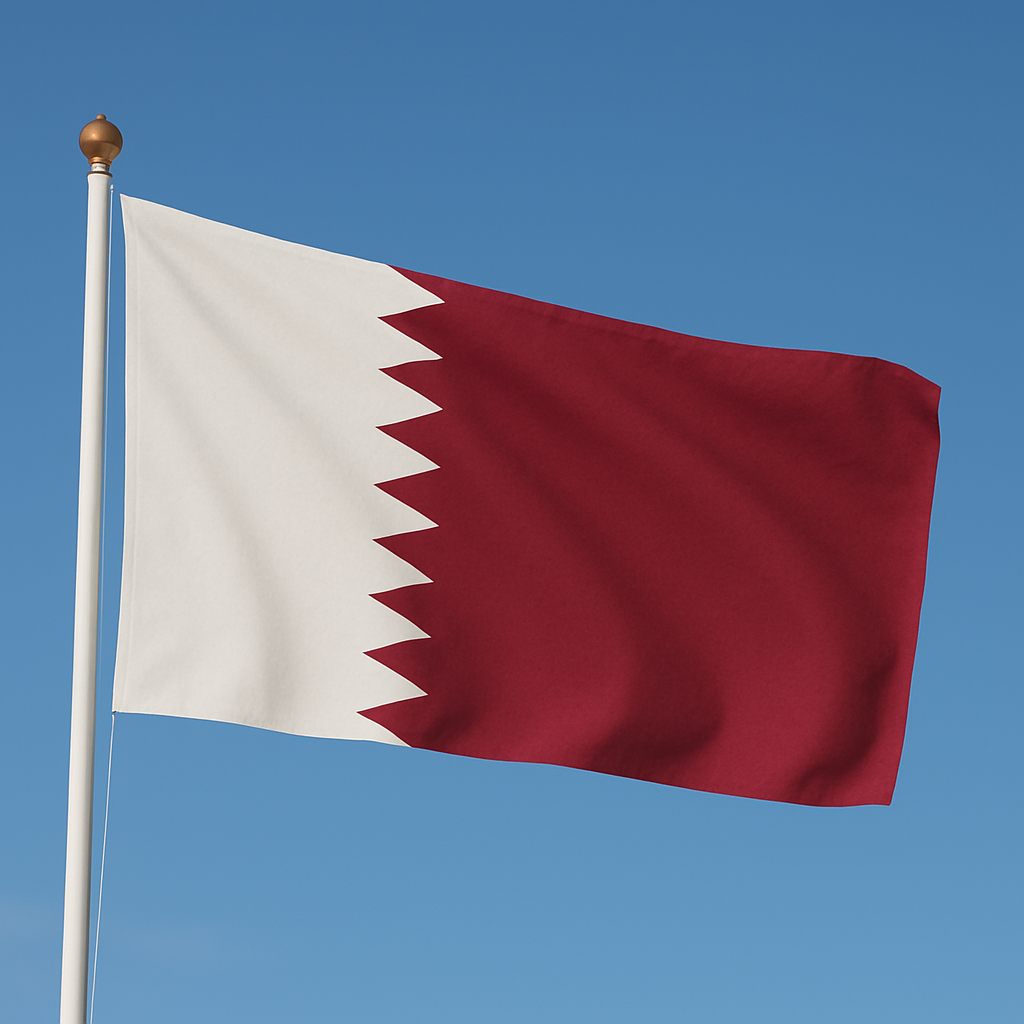 Sewn Qatar Flag – premium woven polyester, professional quality for long-term external display.