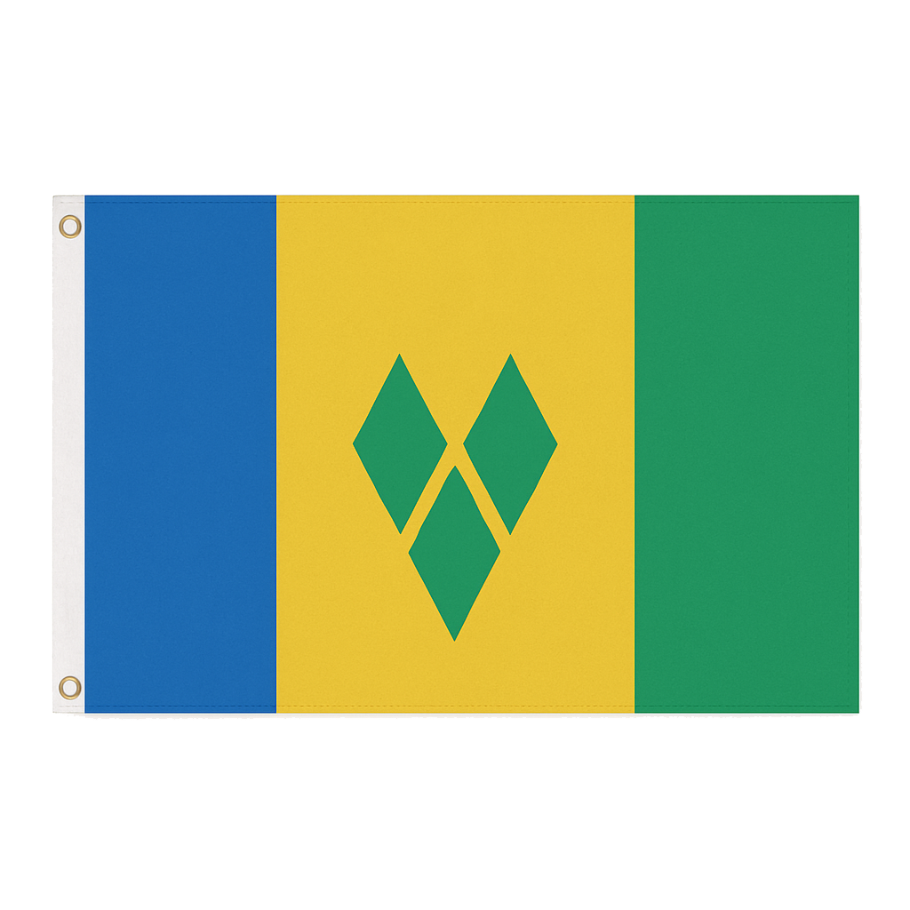 Saint Vincent and the Grenadines novelty flag – national design with brass eyelets, ships from the UK