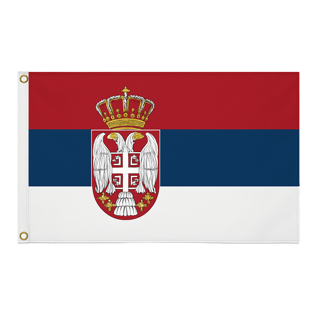 Serbia novelty flag – national design with brass eyelets, ships from the UK