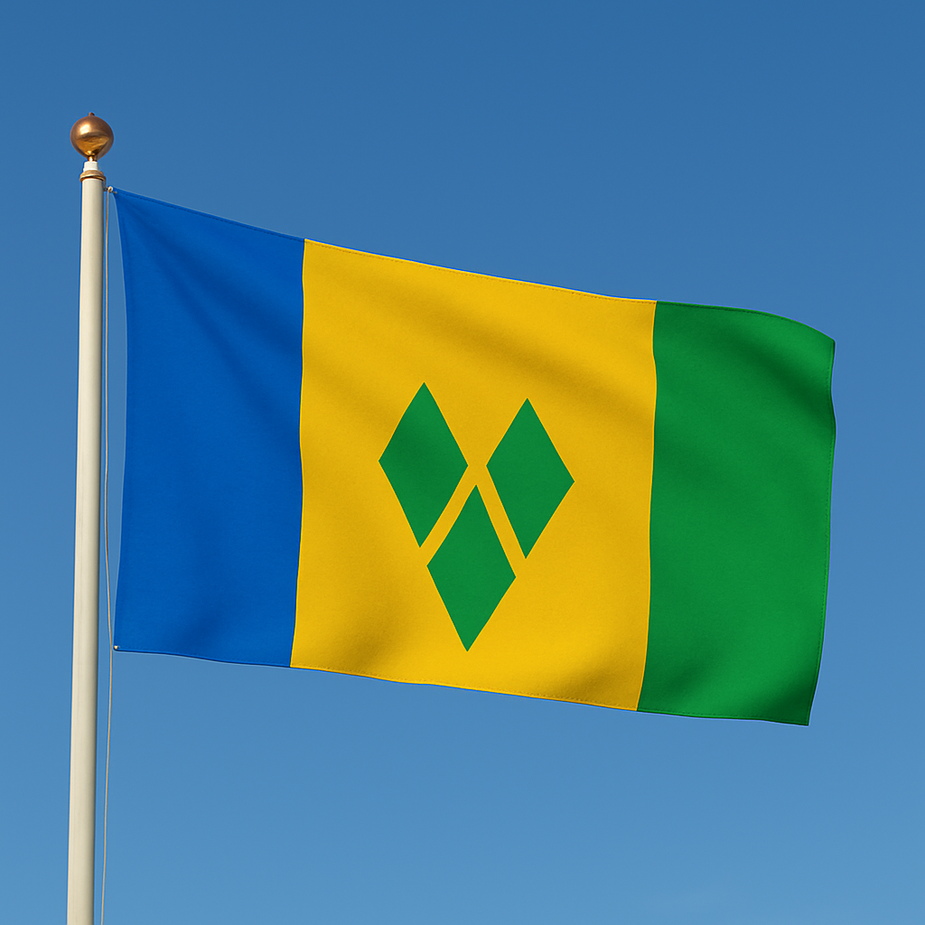 Sewn St. Vincent Flag – premium woven polyester, professional quality for long-term external display.