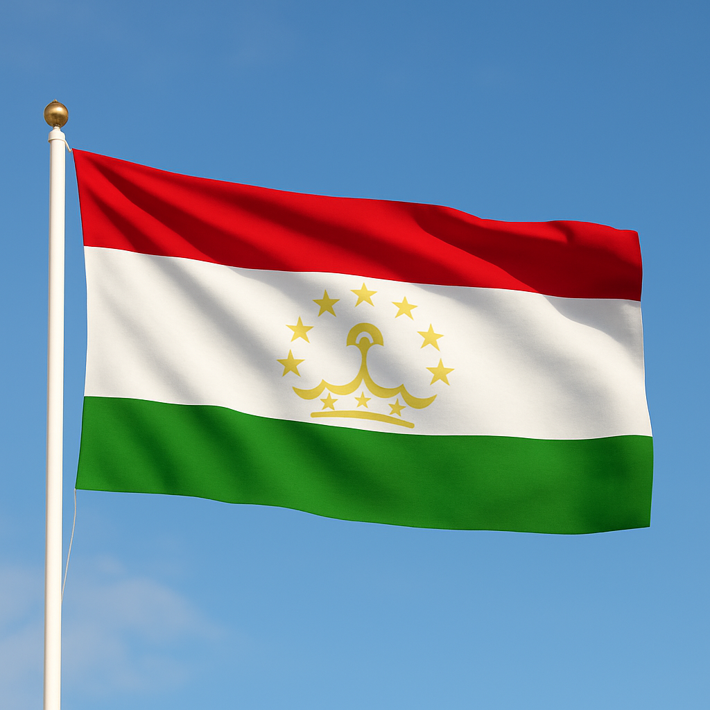 Sewn Tajikistan Flag – premium woven polyester, professional quality for long-term external display.