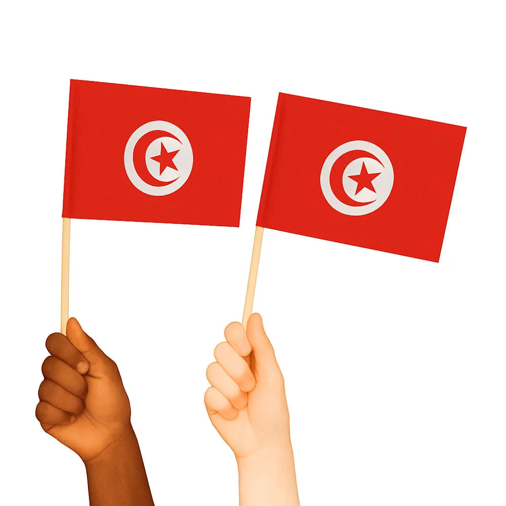 Tunisia Handwaving Flags