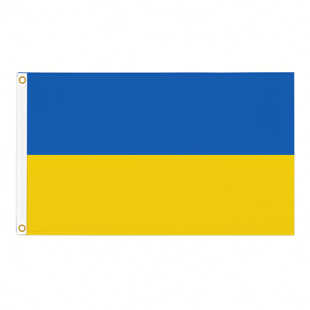 Ukraine novelty flag – national design with brass eyelets, ships from the UK