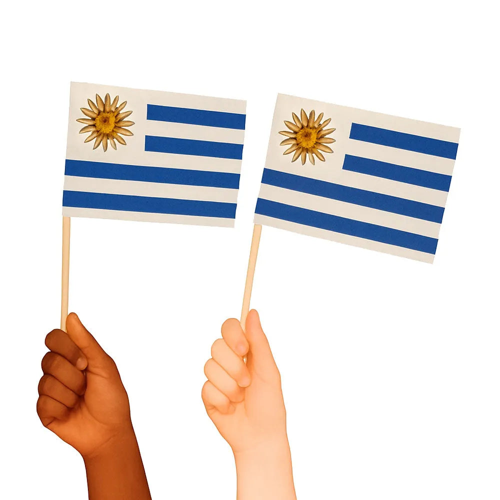 Uruguay Handwaving Flags