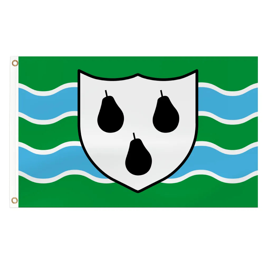 Worcestershire county flag - 5ft x 3ft lightweight polyester with brass eyelets