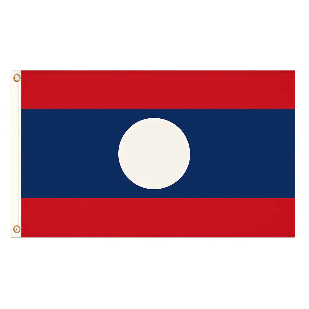 Laos novelty flag – national design with brass eyelets, ships from the UK