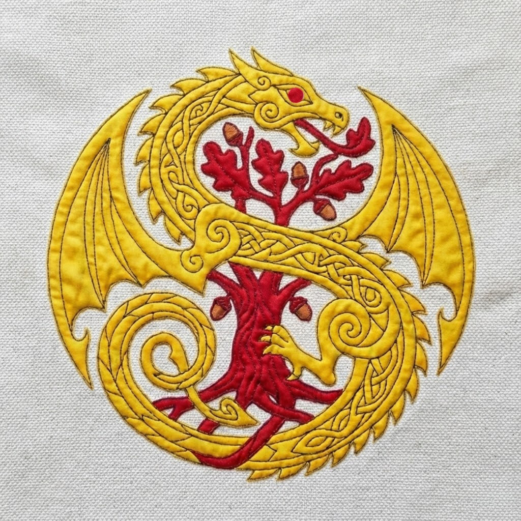 Applique Sewn Flag Close Up