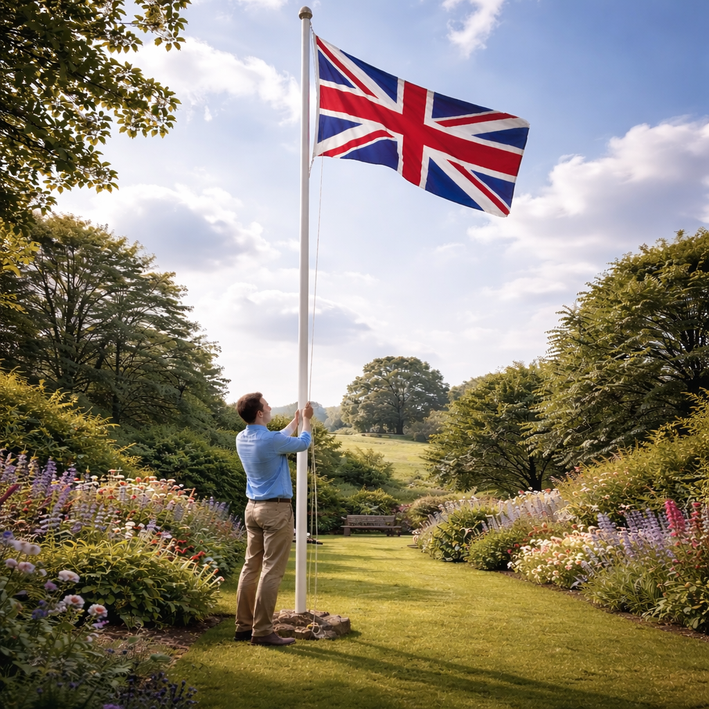 Hoisting A Union Jack Flag