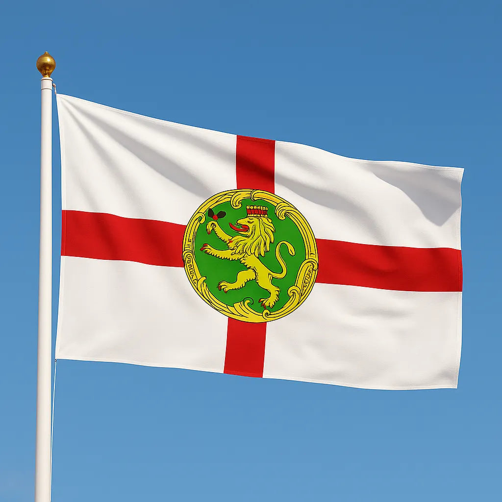 Sewn Alderney Flag – premium woven polyester, professional quality for long-term external display.