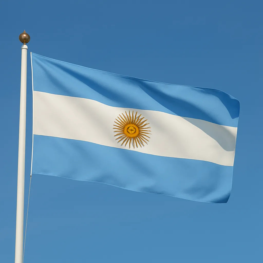 Sewn Argentina Flag – premium woven polyester, professional quality for long-term external display.