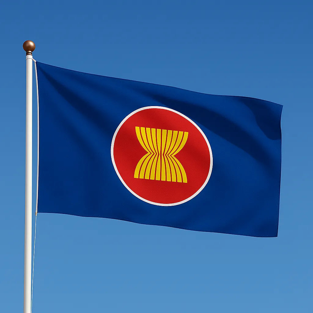 Sewn Asean Flag – premium woven polyester, professional quality for long-term external display.