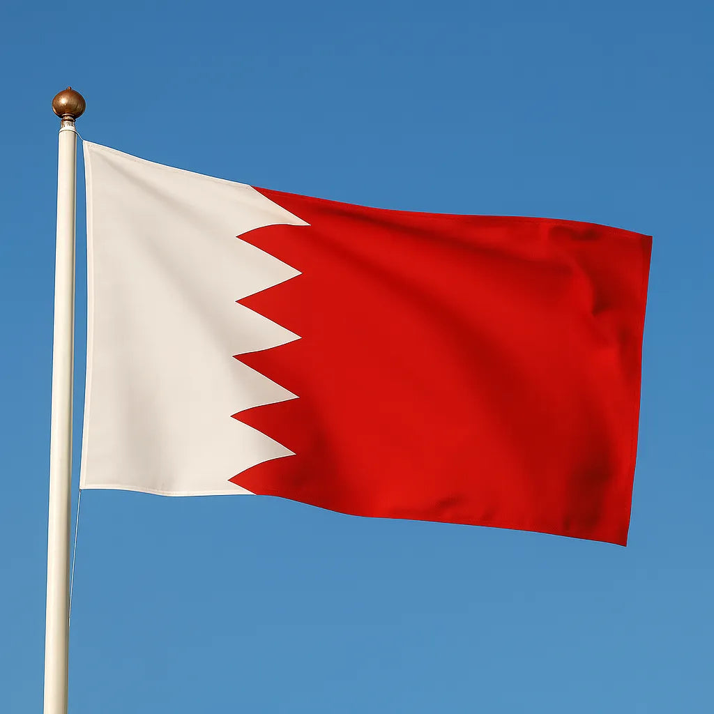 Sewn Bahrain Flag – premium woven polyester, professional quality for long-term external display.