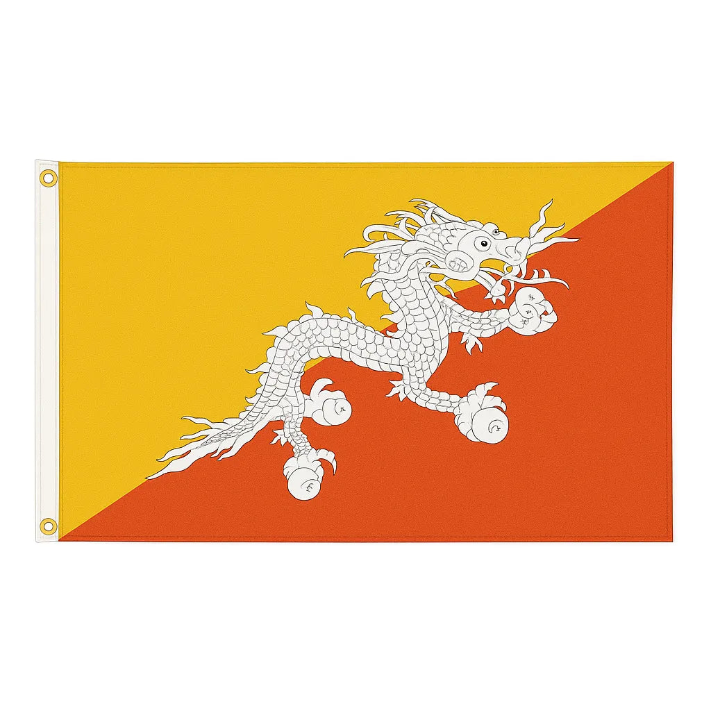 Bhutan novelty flag – national design with brass eyelets, ships from the UK
