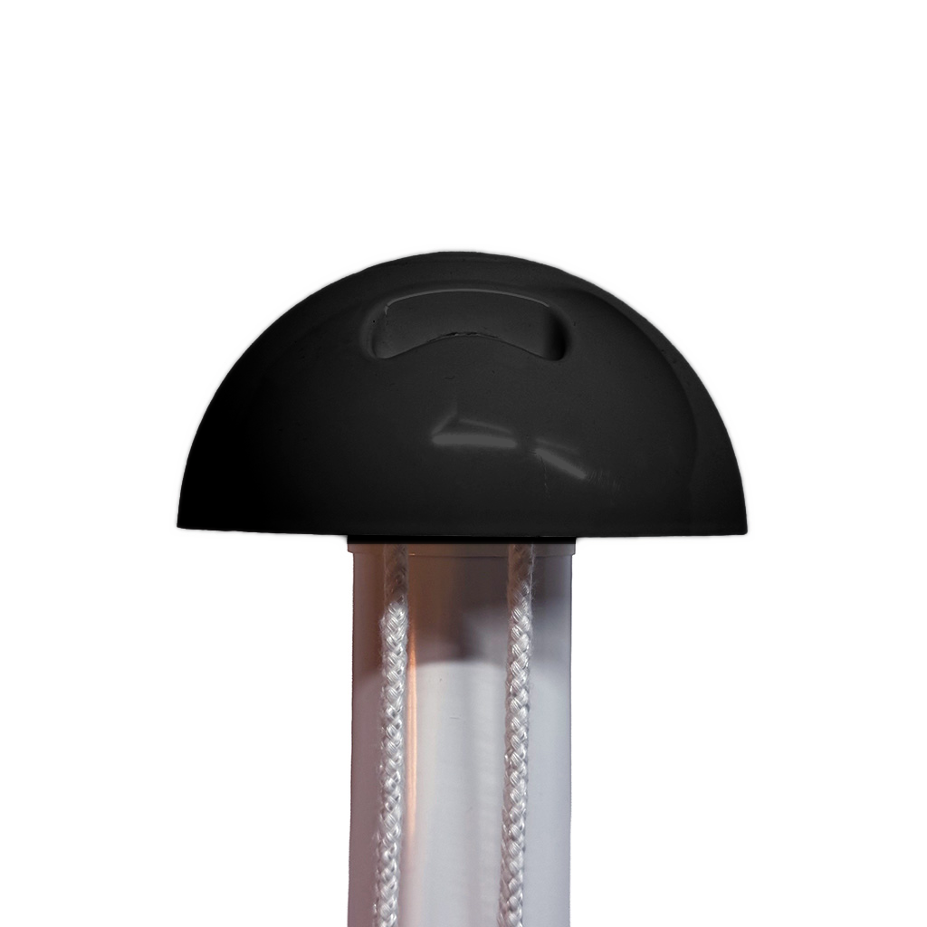 black flagpole top on a flagpole - shown on a white background