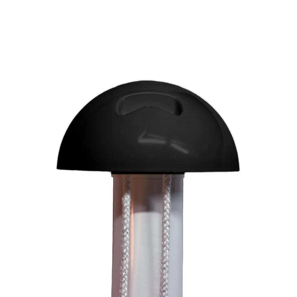 black flagpole top on a flagpole - shown on a white background