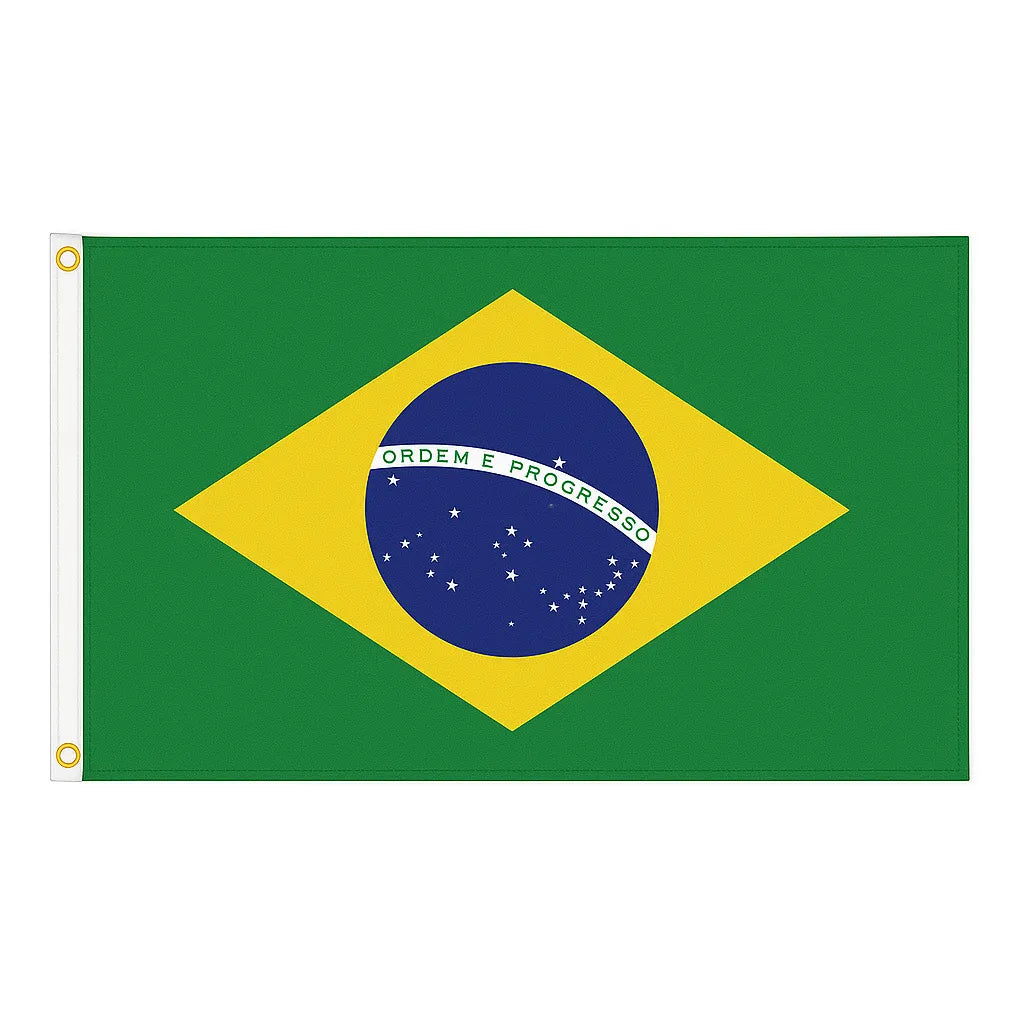 Brazil novelty flag – national design with brass eyelets, ships from the UK