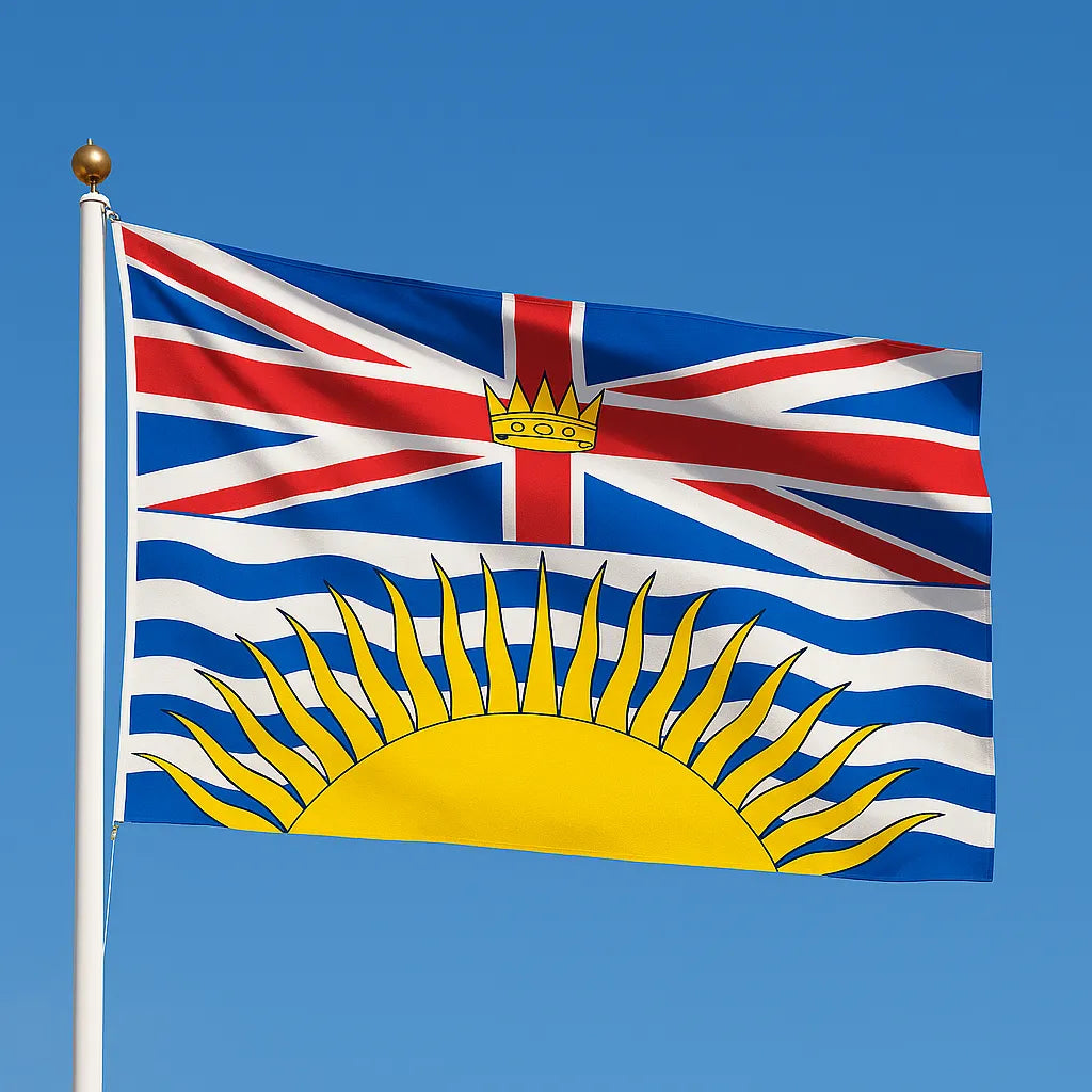 Sewn British Colombia Flag – premium woven polyester, professional quality for long-term external display.