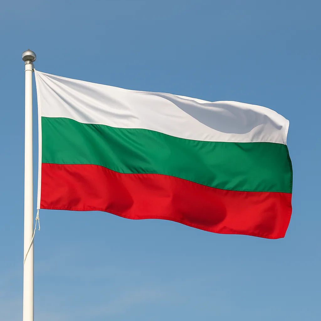 Bulgaria Flag on a blue sky