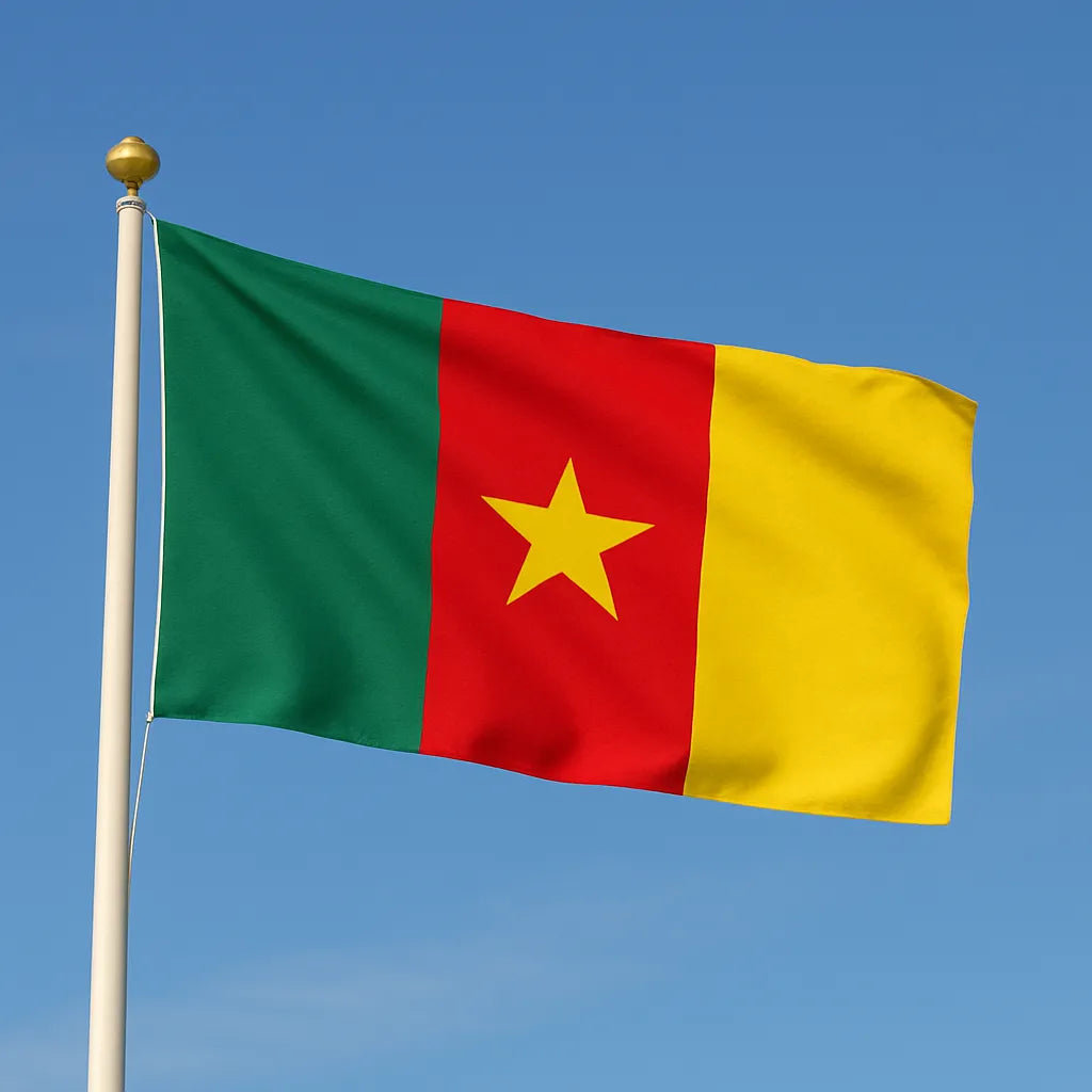 Sewn Cameroon Flag – premium woven polyester, professional quality for long-term external display.