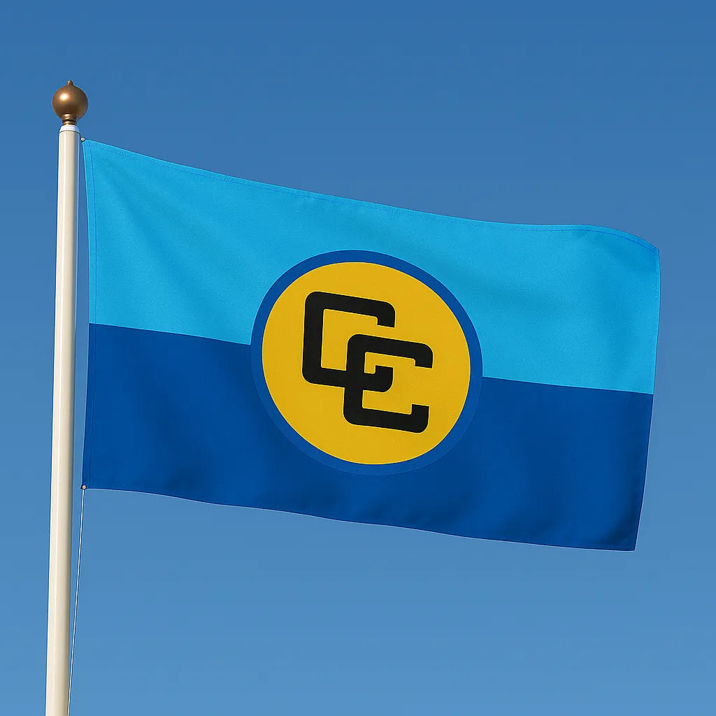 Sewn Caricom Flag – premium woven polyester, professional quality for long-term external display.